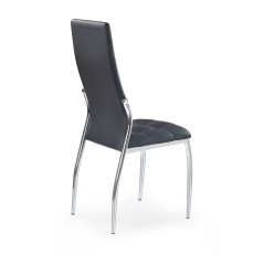 Scaun dining, picioare metalice, 43x54x101x47 cm, tapitat cu piele ecologica, negru
