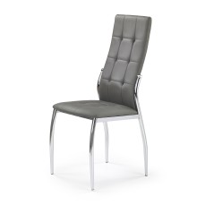 Scaun living/sufragerie Halmar K209, cadru metal, stil modern, 43x54x101x47cm, piele, gri