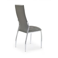 Scaun modern dining, cadru metal, 43x54x101x47 cm, matlasat cu piele ecologica, gri