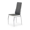 Scaun living/sufragerie Halmar K210, cadru metal, stil modern, 42x42x100x47cm, piele, gri/alb