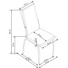 Scaun living/sufragerie Halmar K210, cadru metal, stil modern, 42x42x100x47cm, piele, gri/alb