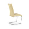 Scaun living/sufragerie Halmar K211, cadru metal, stil modern, 42x60x97x47cm, piele, bej
