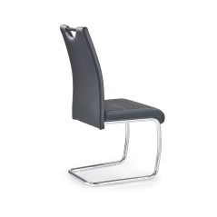 Scaun pentru dining, baza metal, sezut piele ecologica, stil modern, 42x60x97x47 cm, negru