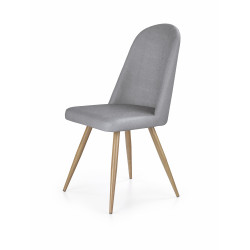 Scaun living/sufragerie Halmar K214, cadru lemn,  stil scandinav, 45x53x90x47cm, piele, gri