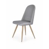 Scaun living/sufragerie Halmar K214, cadru lemn,  stil scandinav, 45x53x90x47cm, piele, gri