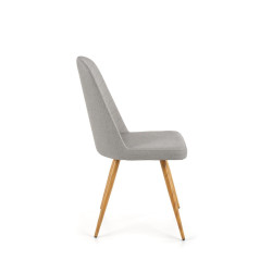 Scaun living/sufragerie Halmar K214, cadru lemn,  stil scandinav, 45x53x90x47cm, piele, gri
