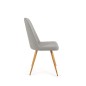 Scaun scandinav pentru sufragerie, cadru metalic, 45x59x90x47 cm, tapiterie gri