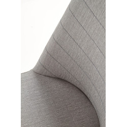 Scaun living/sufragerie Halmar K214, cadru lemn,  stil scandinav, 45x53x90x47cm, piele, gri