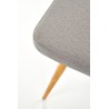 Scaun living/sufragerie Halmar K214, cadru lemn,  stil scandinav, 45x53x90x47cm, piele, gri
