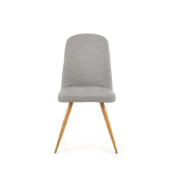 Scaun living/sufragerie Halmar K214, cadru lemn,  stil scandinav, 45x53x90x47cm, piele, gri