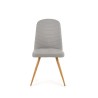 Scaun living/sufragerie Halmar K214, cadru lemn,  stil scandinav, 45x53x90x47cm, piele, gri