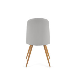 Scaun living/sufragerie Halmar K214, cadru lemn,  stil scandinav, 45x53x90x47cm, piele, gri