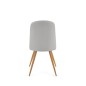 Scaun scandinav pentru sufragerie, cadru metalic, 45x59x90x47 cm, tapiterie gri