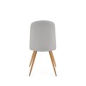 Scaun living/sufragerie Halmar K214, cadru lemn,  stil scandinav, 45x53x90x47cm, piele, gri