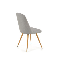 Scaun living/sufragerie Halmar K214, cadru lemn,  stil scandinav, 45x53x90x47cm, piele, gri
