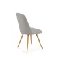 Scaun scandinav pentru sufragerie, cadru metalic, 45x59x90x47 cm, tapiterie gri