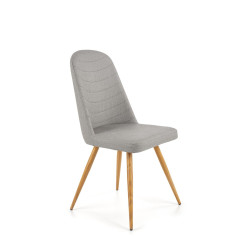 Scaun living/sufragerie Halmar K214, cadru lemn,  stil scandinav, 45x53x90x47cm, piele, gri