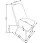 Scaun scandinav pentru sufragerie, cadru metalic, 45x59x90x47 cm, tapiterie gri