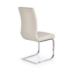 Scaun living/sufragerie Halmar K219, cadru metal,  stil modern, 43x51x98x46cm, piele, crem