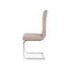 Scaun living/sufragerie Halmar K219, cadru metal, stil modern, 43x51x98x46cm, piele, crem
