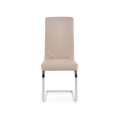 Scaun living/sufragerie Halmar K219, cadru metal, stil modern, 43x51x98x46cm, piele, crem