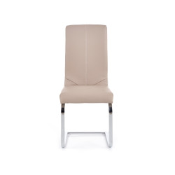 Scaun living/sufragerie Halmar K219, cadru metal,  stil modern, 43x51x98x46cm, piele, crem