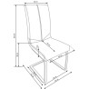 Scaun living/sufragerie Halmar K219, cadru metal, stil modern, 43x51x98x46cm, piele, crem