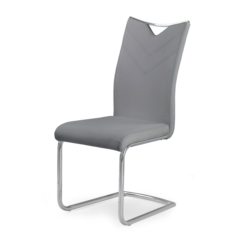 Scaun bucatarie, tapiterie piele eco, cadru metal, 44x59x100x47 cm, gri
