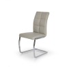 Scaun living/sufragerie Halmar K228, cadru metal, stil modern, 42x62x106x50cm, piele, gri