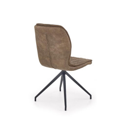 Scaun living/sufragerie Halmar K237, cadru metal,  stil modern, 49x62x90x49cm, piele, bej