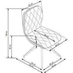 Scaun living/sufragerie Halmar K237, cadru metal,  stil modern, 49x62x90x49cm, piele, bej