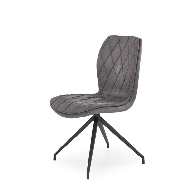 Scaun living, picioare metal, stil elegant, 49x62x90x49 cm, scaun cu tapiterie gri