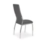Scaun dining, tapiterie piele ecologica, picioare metalice cromate, suporturi antiderapante, inaltime 101 cm, gri Scaun dining, tapiterie piele ecologica, picioare metalice cromate, suporturi antiderapante, inaltime 101 cm, gri