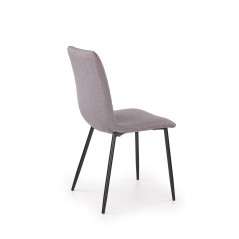 Scaun tapitat pentru living, baza metalica, 88x55x42 cm, gri si negru