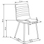 Scaun tapitat pentru living, baza metalica, 88x55x42 cm, gri si negru