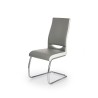 Scaun living/sufragerie Halmar K259, cadru metal,  stil modern, 44x59x97x47cm, piele, gri/alb