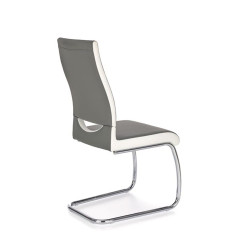 Scaun living/sufragerie Halmar K259, cadru metal,  stil modern, 44x59x97x47cm, piele, gri/alb