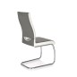 Scaun metalic pentru dining, stil modern, 44x59x97x47 cm, tapiterie piele ecologica, gri/alb