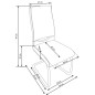 Scaun metalic pentru dining, stil modern, 44x59x97x47 cm, tapiterie piele ecologica, gri/alb