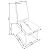 Scaun living/sufragerie Halmar K259, cadru metal,  stil modern, 44x59x97x47cm, piele, gri/alb