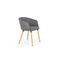 Scaun tapitat tip fotoliu, cadru din lemn, stil modern, 56x72x46 cm, tapiterie material textil, gri inchis Scaun tapitat tip fotoliu, cadru din lemn, stil modern, 56x72x46 cm, tapiterie material textil, gri inchis