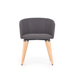 Scaun living/sufragerie Halmar K266, cadru lemn,  stil modern, 56x56x72x46cm, textil, gri inchis