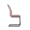 Scaun living/sufragerie Halmar K272, cadru metal, spatar matlasat, stil modern, 45x57x94x47cm, piele, bej