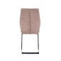Scaun matlasat cu cadru metalic, baza forma U, stil modern, inaltime 94 cm, piele ecologica bej
