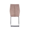 Scaun living/sufragerie Halmar K272, cadru metal, spatar matlasat, stil modern, 45x57x94x47cm, piele, bej