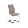 Scaun living/sufragerie Halmar K272, cadru metal, spatar matlasat, stil modern, 45x57x94x47cm, piele, bej