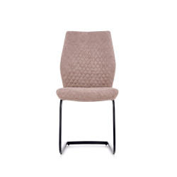 Scaun living/sufragerie Halmar K272, cadru metal, spatar matlasat, stil modern, 45x57x94x47cm, piele, bej
