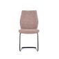 Scaun matlasat cu cadru metalic, baza forma U, stil modern, inaltime 94 cm, piele ecologica bej