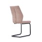 Scaun matlasat cu cadru metalic, baza forma U, stil modern, inaltime 94 cm, piele ecologica bej