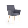 Scaun living/sufragerie Halmar K274, cadru lemn/metal, stil clasic, 62x61x92x49cm, textil, gri